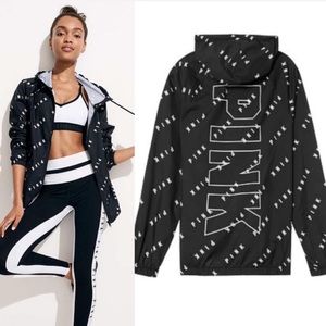 FINAL SALE‼️ VS PINK FULL ZIP LOGO ANORAK